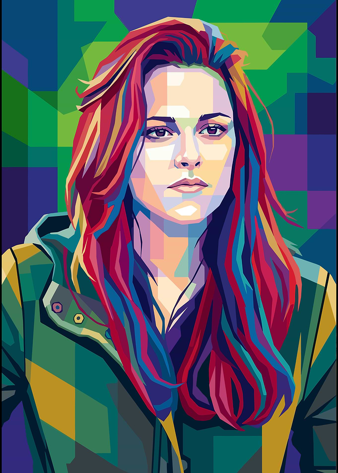 Kristen Stewart WPAP Pop Art Portrait