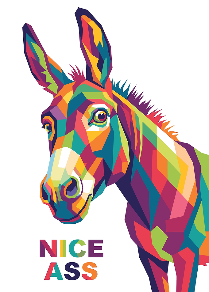 Colorful Pop Art Donkey Portrait