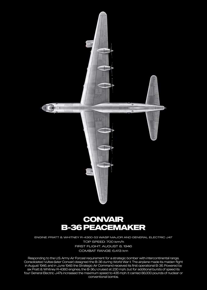 Convair B-36 Peacemaker Technical Poster