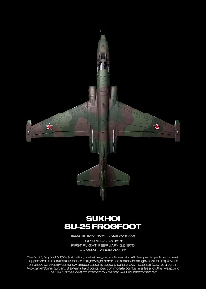 Sukhoi Su-25 Frogfoot Technical Poster