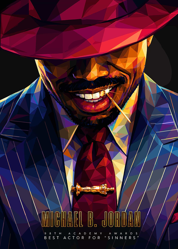 Michael B. Jordan Low Poly Portrait