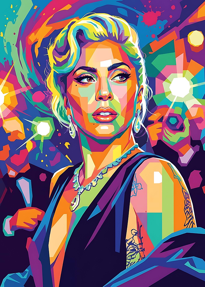 Lady Gaga Pop Art Portrait