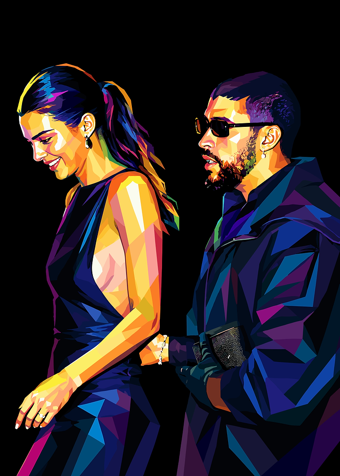 Kendall Jenner and Bad Bunny Portrait