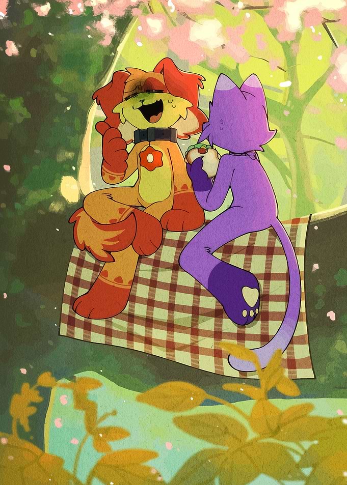 Dogday and Catnap Picnic Illustration