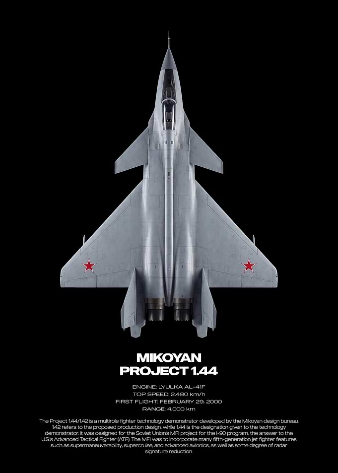 Mikoyan Project 1.44 Fighter Jet Poster