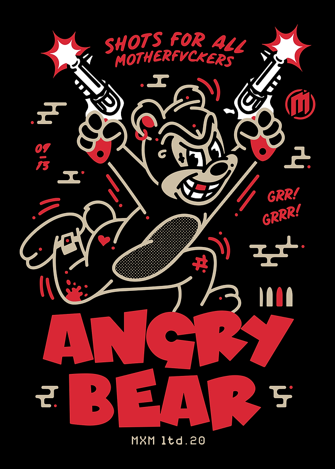 Angry Bear Graphic Illustration