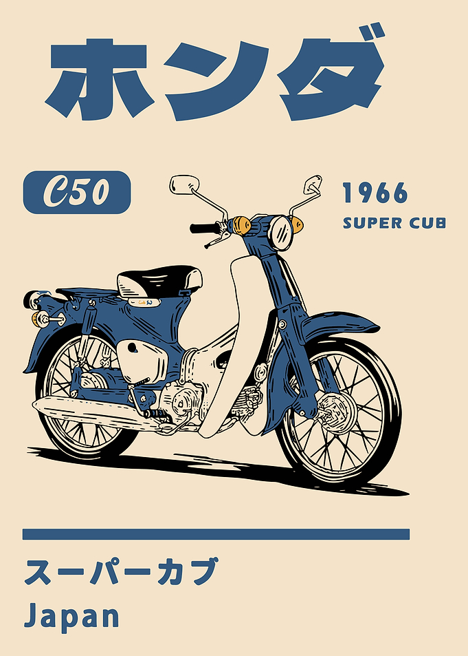 1966 Super Cub C50 Poster