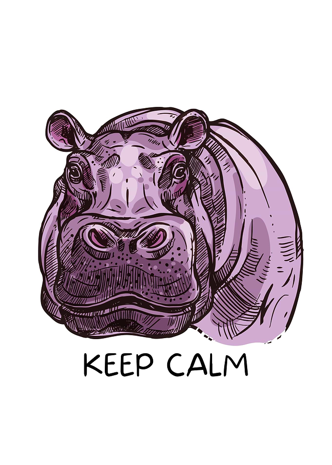 Keep Calm Hippo Illustration