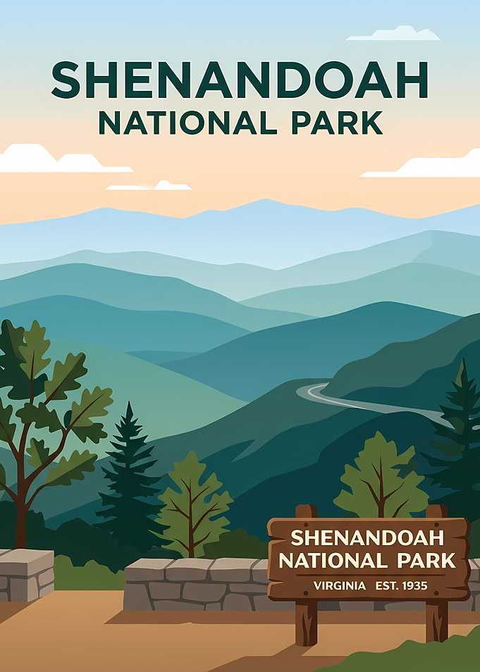 Shenandoah National Park Travel Poster