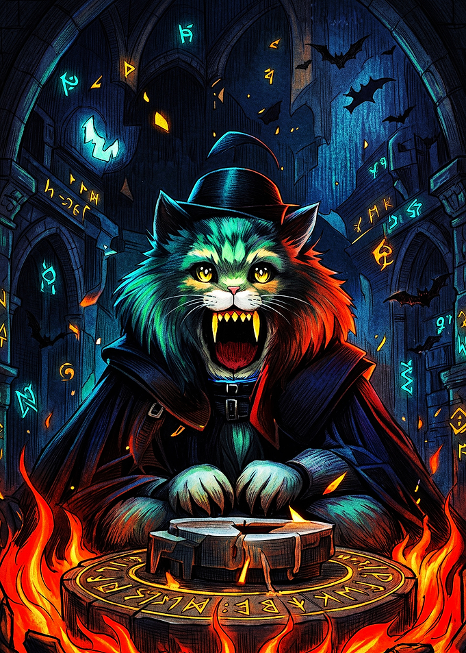Vampire Cat Performing Dark Ritual