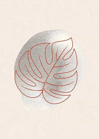 Minimalist Monstera Leaf Line Art