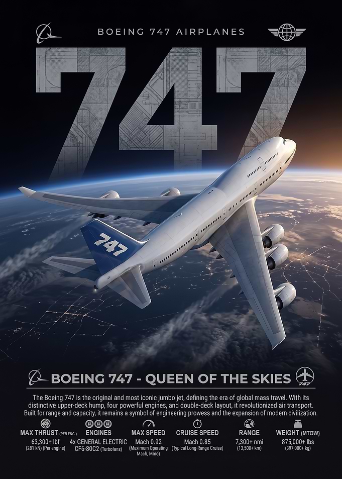 Boeing 747 Queen of the Skies Poster