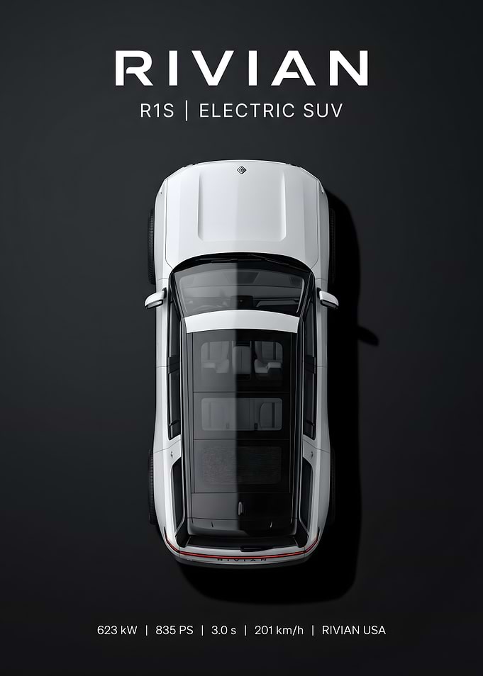 Rivian R1S Electric SUV Top View