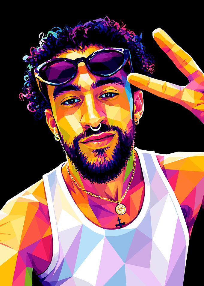 Bad Bunny WPAP Pop Art Portrait