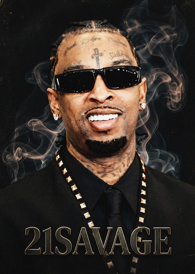 21 Savage Portrait with Smoke