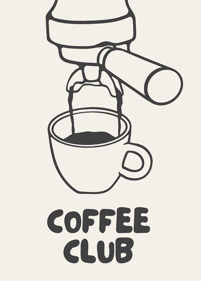 Coffee Club Espresso Machine Illustration
