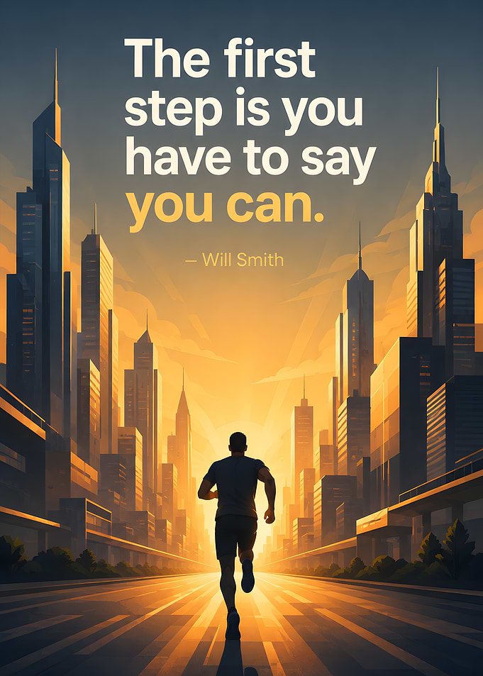 Inspirational Will Smith Running Quote Poster