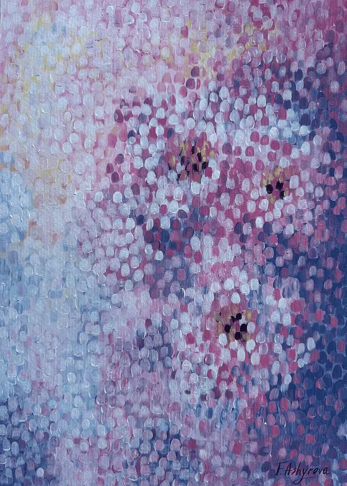 Pointillist Floral Painting