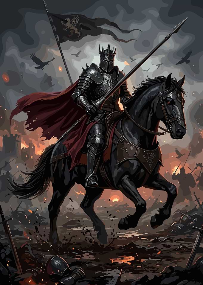 Dark Knight on Warhorse