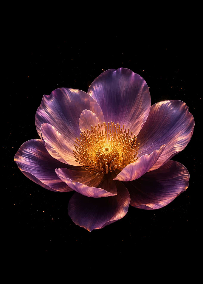 Glowing Purple and Gold Flower