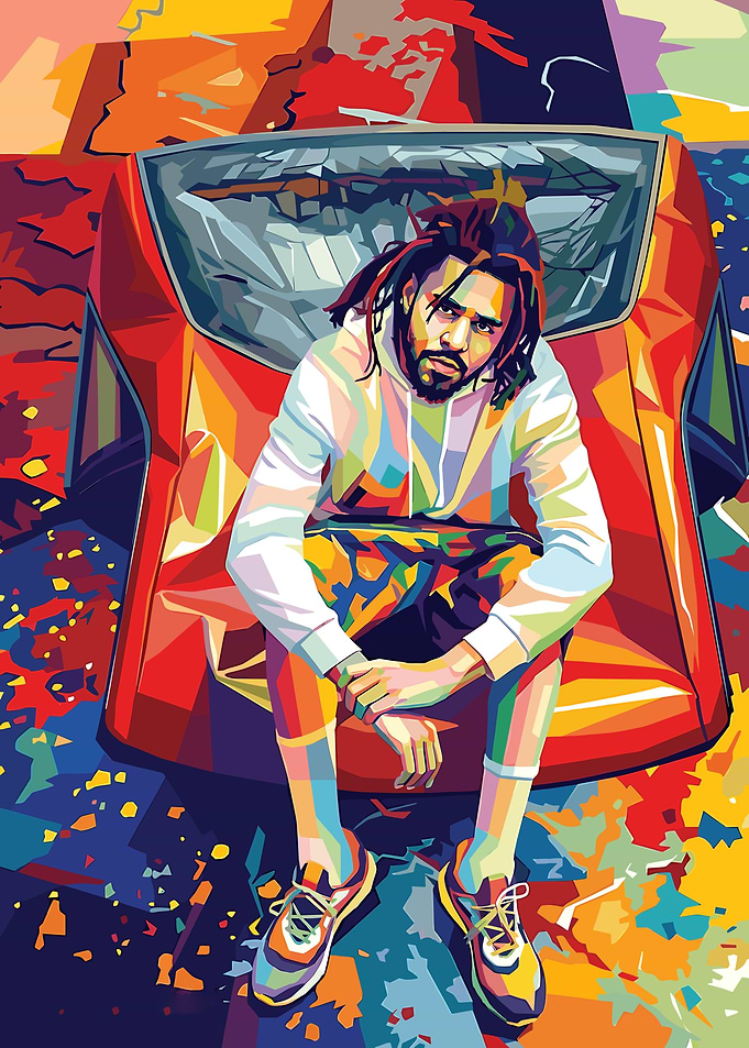 J. Cole Pop Art Portrait