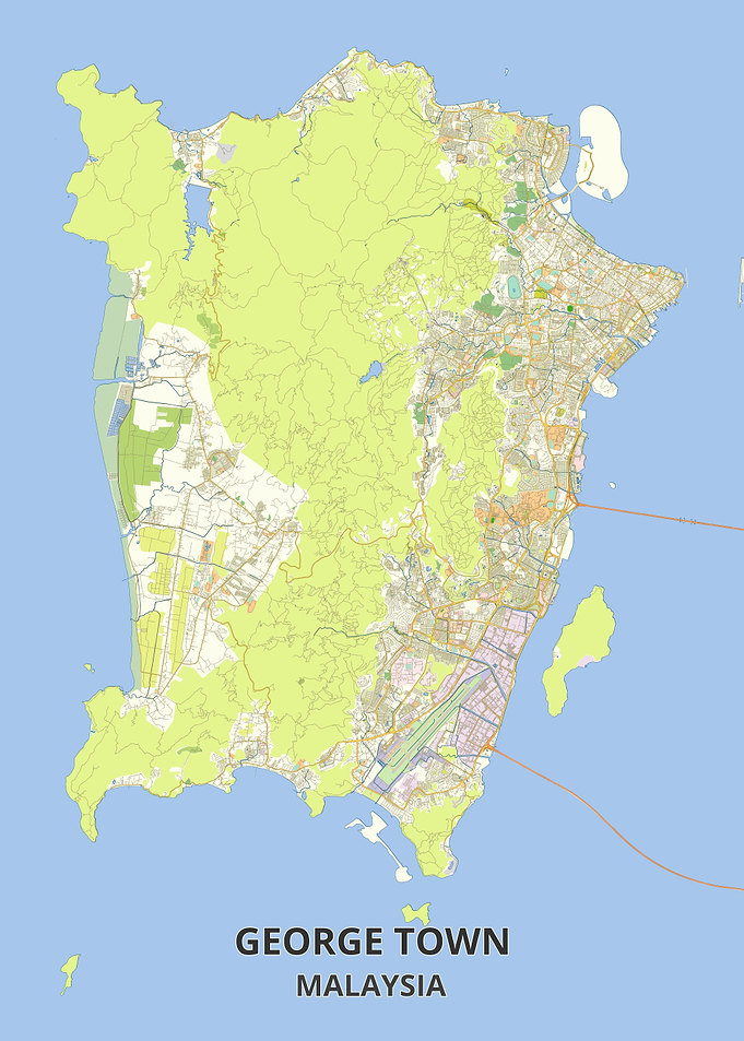 Map of George Town, Malaysia