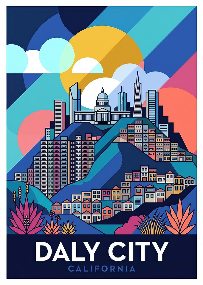 Daly City California Travel Poster