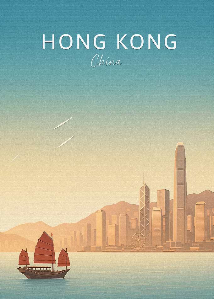 Vintage Hong Kong Travel Poster