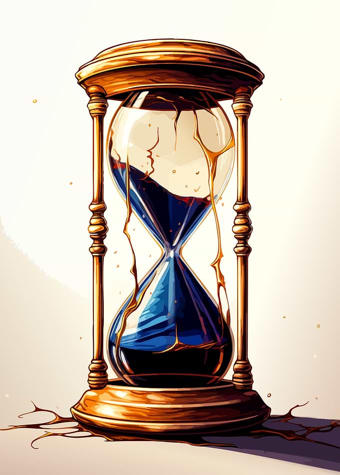 Surreal Melting Hourglass Illustration
