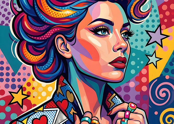 Vibrant Pop Art Portrait of Woman