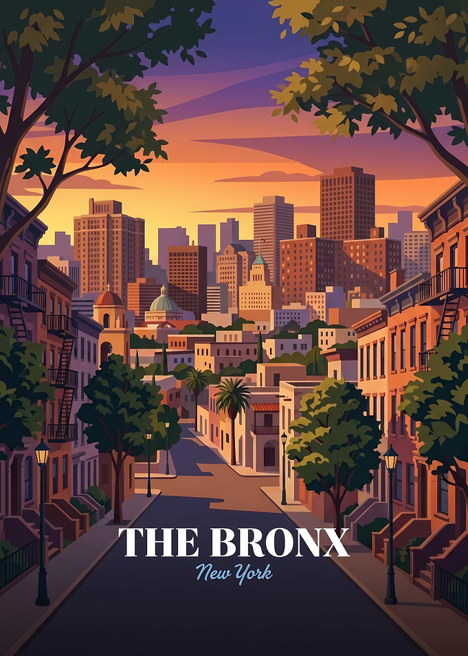 The Bronx New York Cityscape Poster