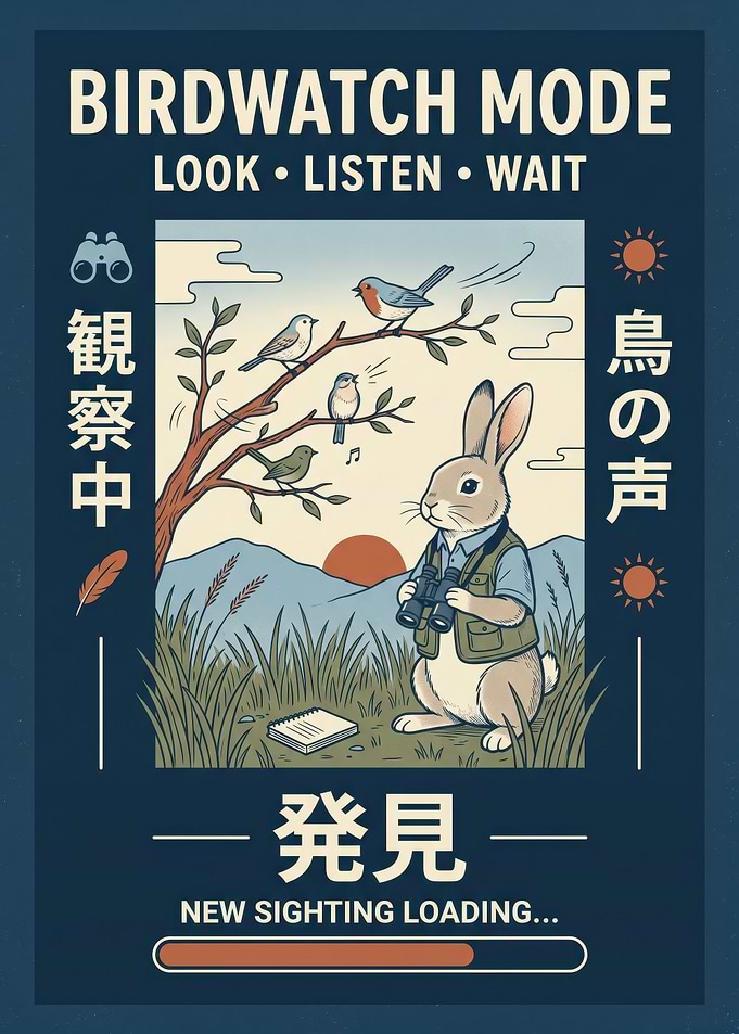 Birdwatch Mode Rabbit Poster