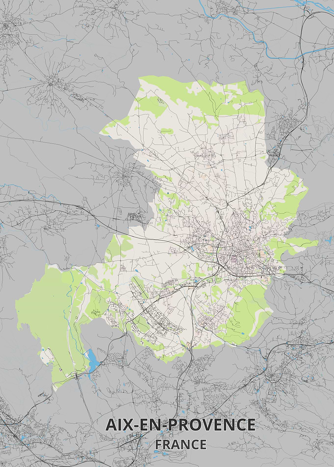 Aix-en-Provence City Map Poster