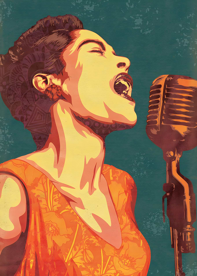Billie Holiday Jazz Singer Poster