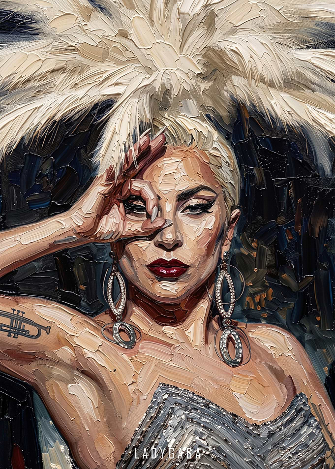 Lady Gaga Oil Painting Portrait