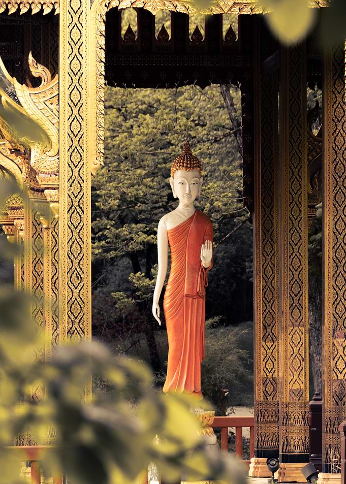 Majestic Statue of Buddha within Gold