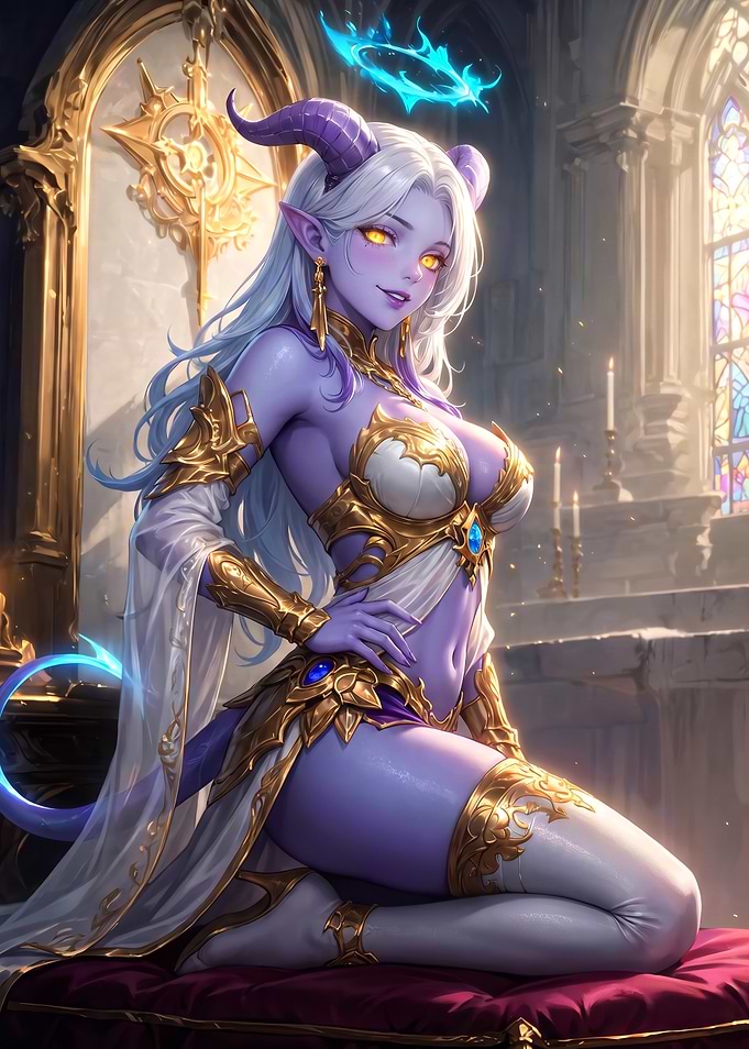 Ethereal Purple Demoness in Cathedral