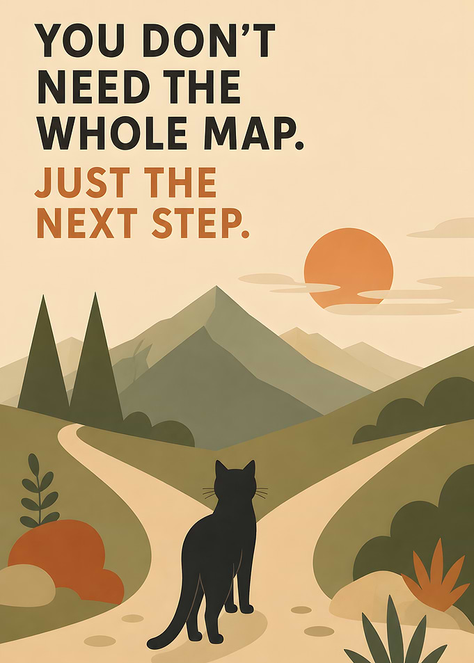 Inspirational Cat Mountain Path Poster