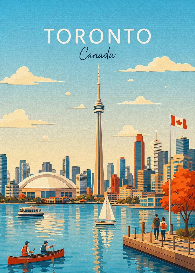 Vintage Style Toronto Cityscape Poster