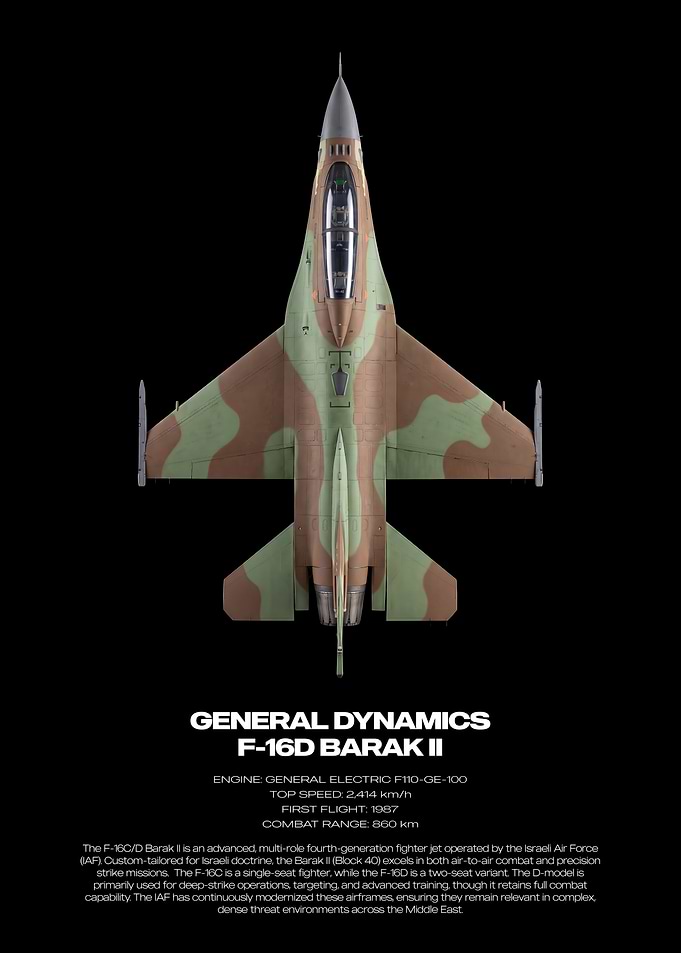 General Dynamics F-16D Barak II Poster