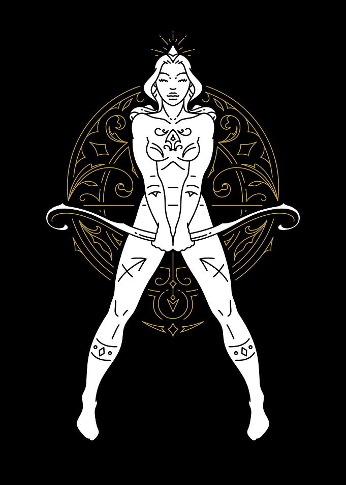Sagittarius Zodiac Archer Illustration