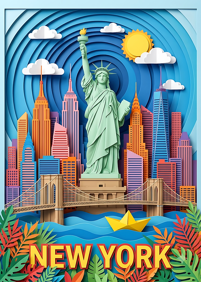 Papercraft New York City Skyline Poster