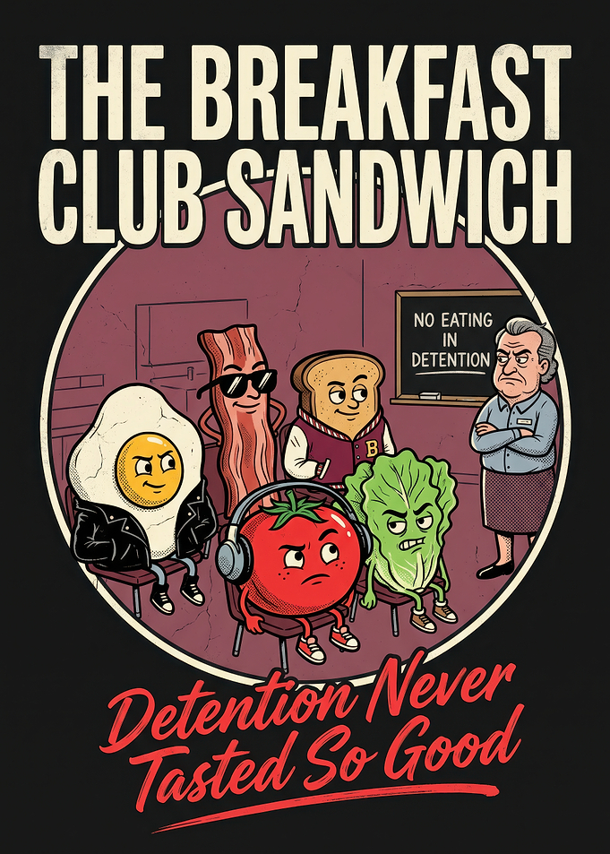 The Breakfast Club Sandwich Parody Art