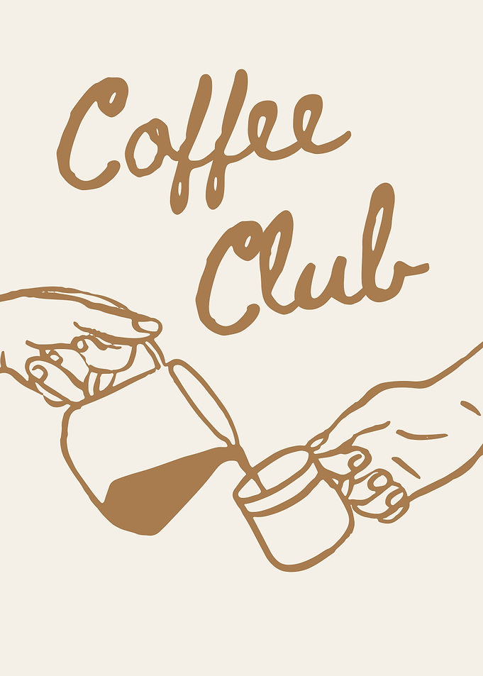 Coffee Club Minimalist Line Art