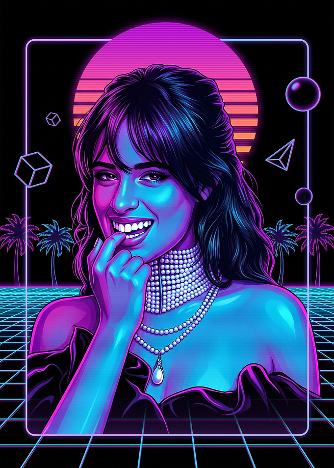Camila Cabello Synthwave Portrait