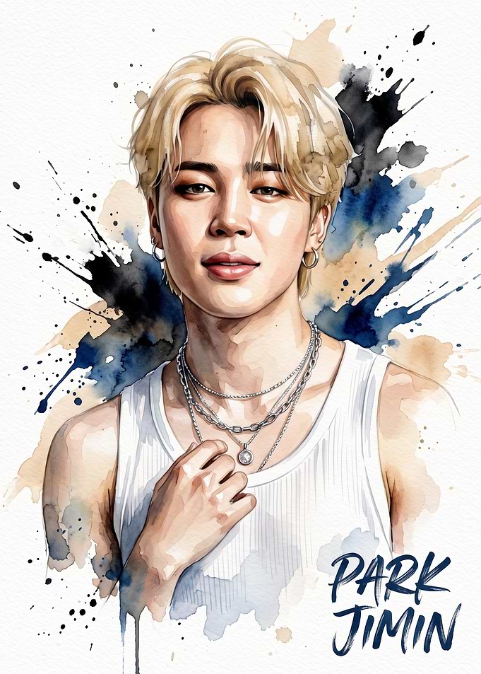 Watercolor Portrait of Park Jimin