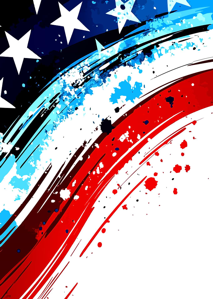 Abstract American Flag Artistic Design