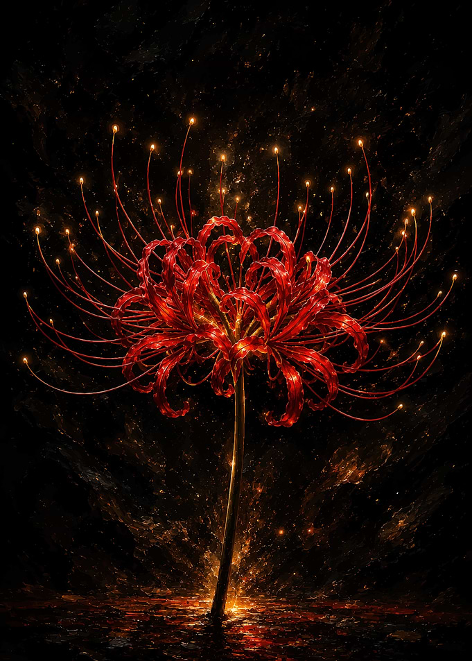 Glowing Red Spider Lily