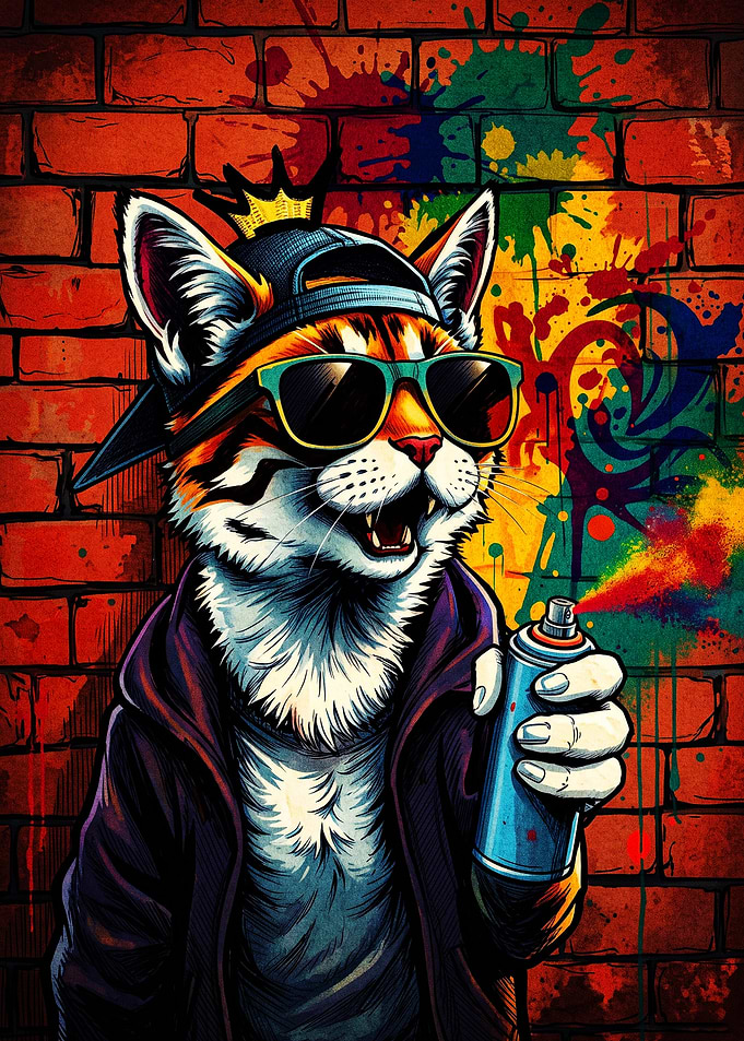 Cool Graffiti Cat Artist
