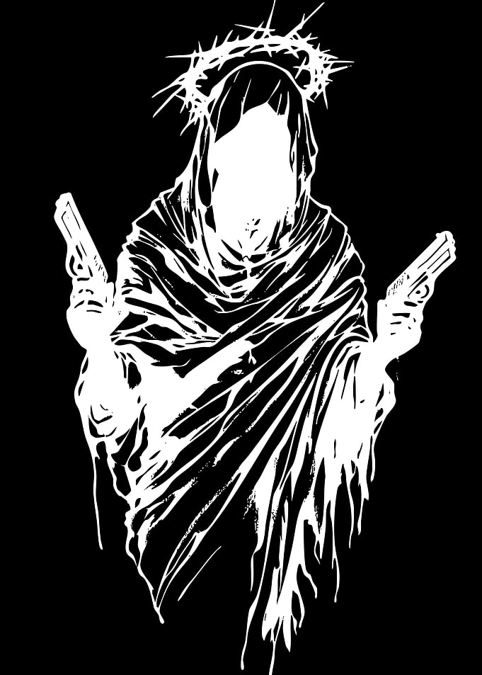 Jesus with Guns Graphic Art